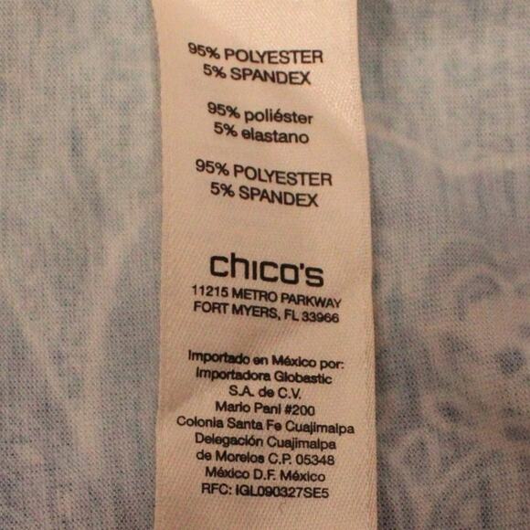 Chico's Zenergy Women's Cold Shoulder‎ Long Sleeve Summer Top Blue Size 3 - Picture 9 of 14